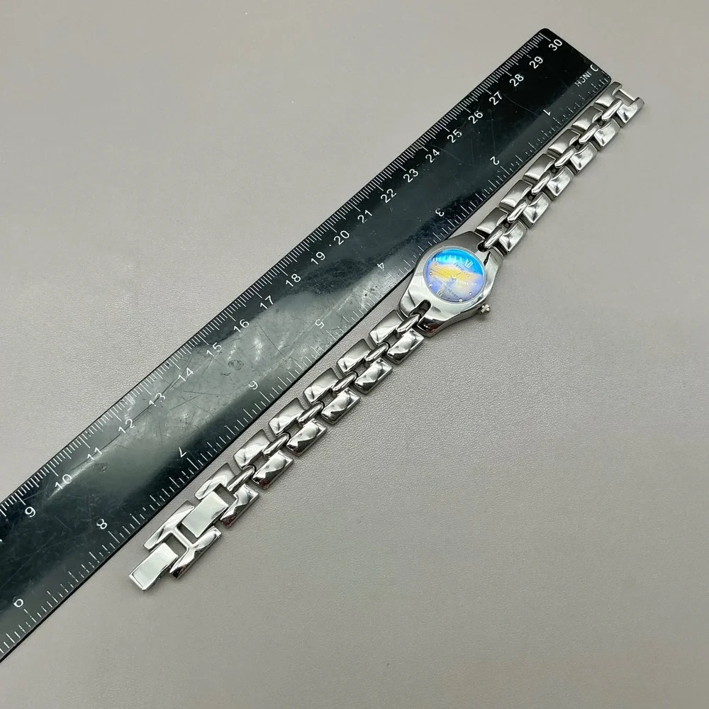 Armitron Watch Women's 75/2453T Silver Tone Iridescent Dial 22mm NEW BATTERY